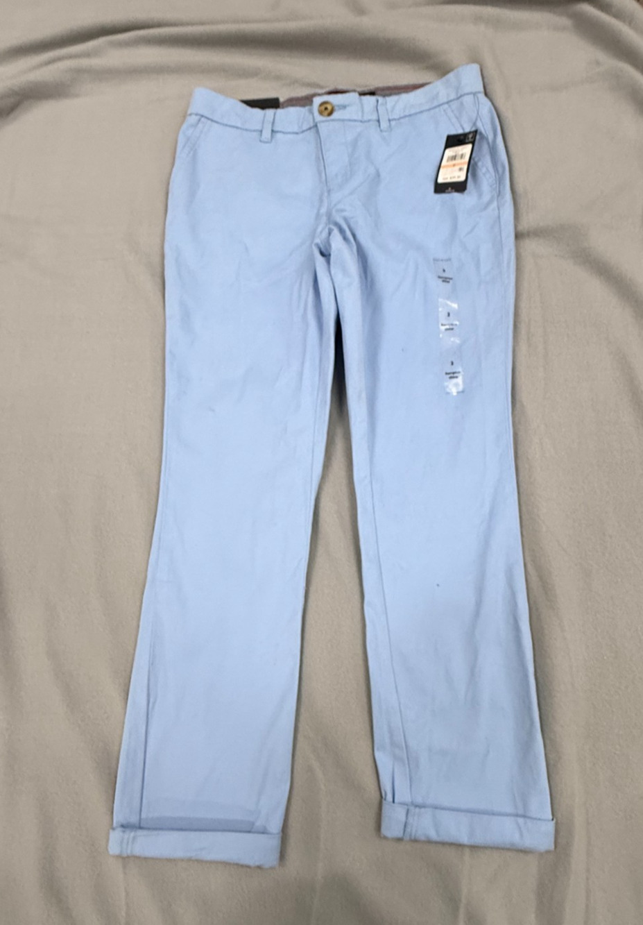Tommy Hilfiger Th Flex Hampton Chino Pants Womens 2 Blue Cuffed Straight Leg NWT